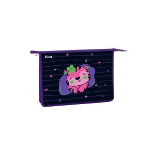 Папка для тетрадей 1 отделение, А4, Forst "Pink tiger", 340*245*40мм, пластик, на молнии