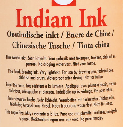 Тушь художественная черная "Индийские чернила" Indian Ink Royal Talens во флаконе 490 мл купить в художественном магазине ArtCraft.Space с доставкой по РФ и СНГ