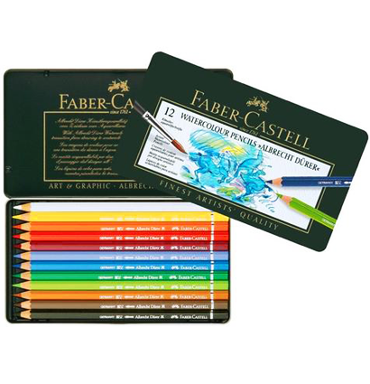 Акварельные карандаши купить Faber Castell Albrecht Durer профессиональные цветные в наборе 12 цветов с кистью в магазине  товаров для скетчинга и рисования ArtCraft.Space - Альбрехт Дюрер