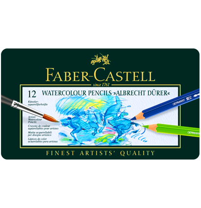 Акварельные карандаши купить Faber Castell Albrecht Durer профессиональные цветные в наборе 12 цветов с кистью в магазине товаров для скетчинга и рисования ArtCraft.Space - Альбрехт Дюрер Акварельные карандаши купить Faber Castell Albrecht Durer профессиональные цветные в наборе 12 цветов с кистью в магазине товаров для скетчинга и рисования ArtCraft.Space - Альбрехт Дюрер