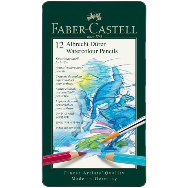 Карандаши акварельные художественные Faber-Castell "Albrecht Durer", 12цв, метал. коробка Карандаши акварельные художественные Faber-Castell "Albrecht Durer", 12цв, метал. коробка