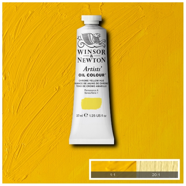 Масляные художественные краски, 37 мл, оттенок желтый хром