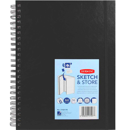 Блокнот для зарисовок Derwent Sketch & Store на пружине А4 / 56 листов / 165 гм купить в магазине товаров для рисования ArtCraft.Space с доставкой по РФ и СНГ