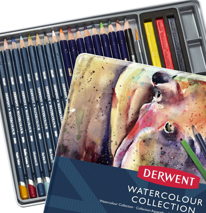 Набор акварельных карандашей Derwent Watercolour Collection 24 цвета разных серий в кейсе купить в художественном магазине ArtCraft.Space с доставкой по РФ и СНГ