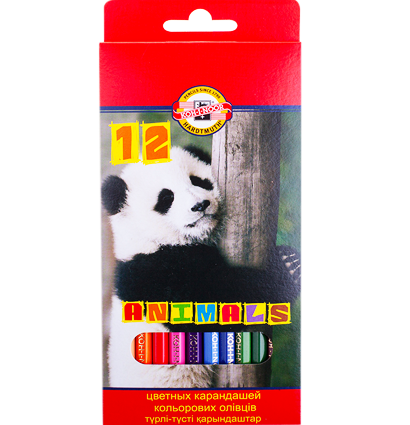 Карандаши цветные Koh-I-Noor Животные набор 12 цветов купить в художественном магазине ArtCraft.Space