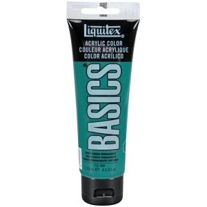Краска акриловая художественная Liquitex "Basics", 118мл, туба, 350 зеленый темный перманентный