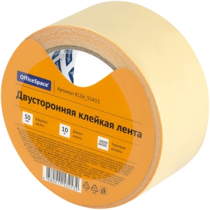 Клейкая лента двусторонняя OfficeSpace, 50мм*10м, тканевая основа Клейкая лента двусторонняя OfficeSpace, 50мм*10м, тканевая основа