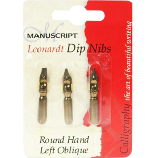 Набор перьев Manuscript Round Hand для левшей 3шт блистер,