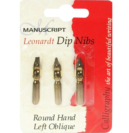 Набор перьев для каллиграфии Manuscript Round Hand для левшей 3 штуки купить в магазине ArtCraft.Space с доставкой