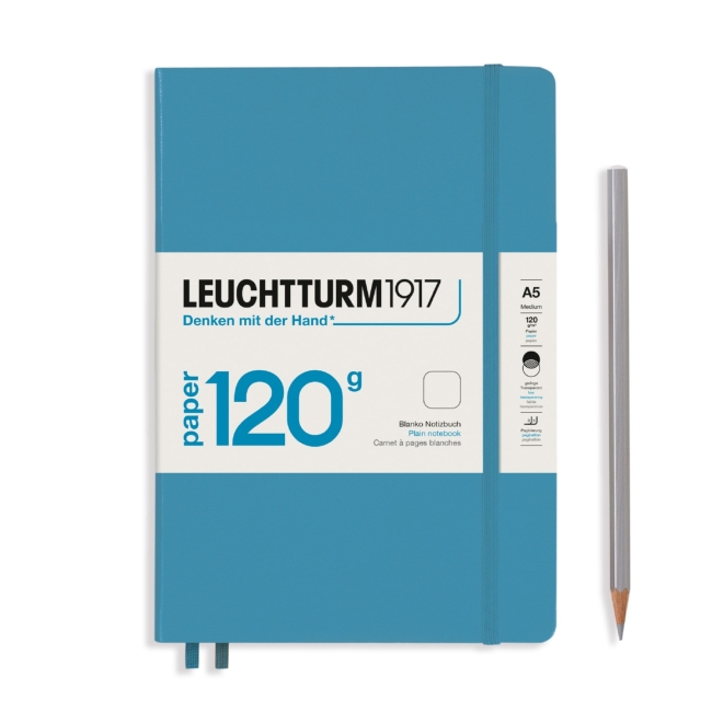Блокнот Leuchtturm1917 Edition 120G A5 (14.5x21см.) 120г/м2 - 203 стр. нелинованный, твердая обложка, цвет: Синий Нордический