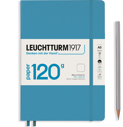 Блокнот Leuchtturm1917 Edition 120G A5 (14.5x21см.) 120г/м2 - 203 стр. нелинованный, твердая обложка, цвет: Синий Нордический Блокнот Leuchtturm1917 Edition 120G A5 (14.5x21см.) 120г/м2 - 203 стр. нелинованный, твердая обложка, цвет: Синий Нордический