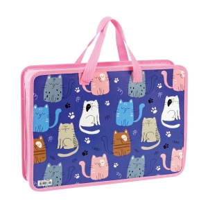 Папка с ручками А4 ArtSpace "My Pets", пластик, на молнии, 70мм