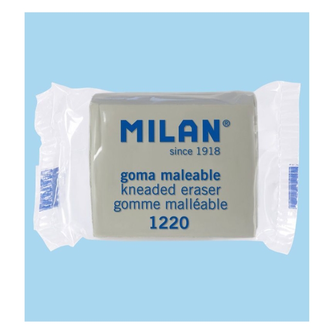 Ластик-клячка MILAN 1220  прямоугольный 37*28*10 мм из синтетического каучука для стирания графита и угля