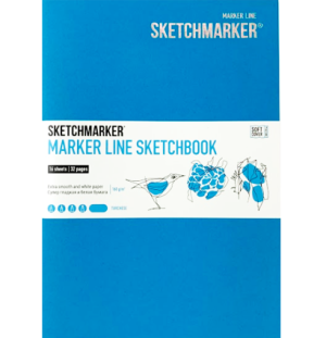 Скетчбук SKETCHMARKER MARKER LINE 160г/м.кв 176х250мм 16л мягкая обложка цв.бирюзовый,
