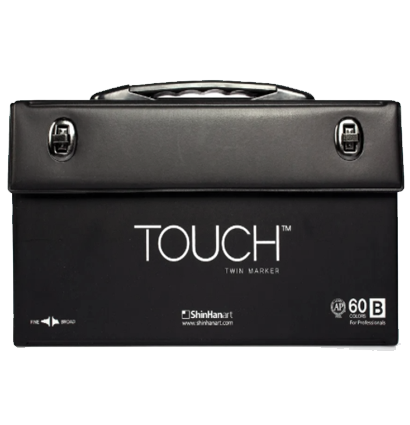 Купить набор профессиональных маркеров для скетчинга и рисования Touch Twin из 60 штук вариант Б в кейсе в интернет-магазине товаров для скетчинга и рисования ArtCraft.Space