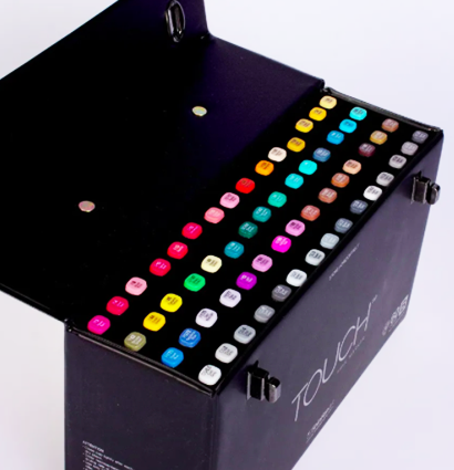 Купить набор профессиональных маркеров для скетчинга и рисования Touch Twin из 60 штук вариант Б в кейсе в интернет-магазине товаров для скетчинга и рисования ArtCraft.Space