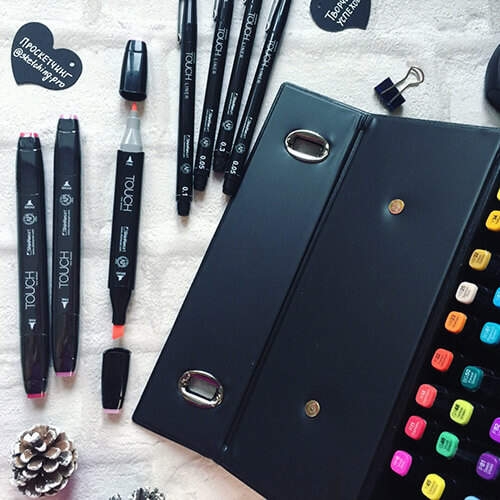 Купить набор профессиональных маркеров для скетчинга и рисования Touch Twin из 60 штук вариант Б в кейсе в интернет-магазине товаров для скетчинга и рисования ArtCraft.Space