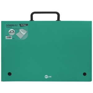 Папка-портфель 13 отделений Berlingo "Skyline", А4, 328*285мм, 700мкм, зеленая