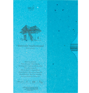 Альбом SMLT Art Authentic Watercolor 280г/м2 A4 35л синий склейка в папке,