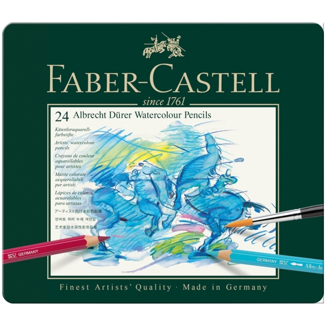 Карандаши акварельные художественные Faber-Castell "Albrecht Durer", 24цв, метал. коробка Карандаши акварельные художественные Faber-Castell "Albrecht Durer", 24цв, метал. коробка