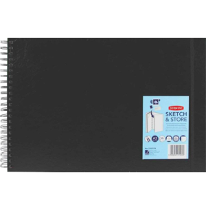 Блокнот для зарисовок Sketch&Store 165г/кв.м 29.7*42см 56л пейзаж твердая обложка спираль черный