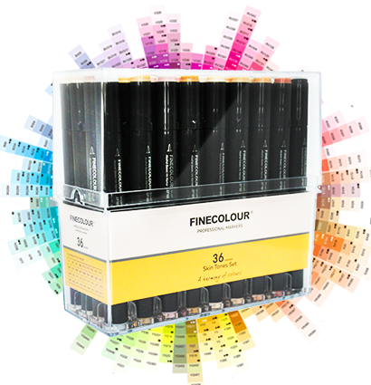 Набор маркеров для рисования Finecolour Brush Mini 36 телесные цвета в кейсе купить в магазине маркеров ArtCraft.Space с доставкой по всему миру