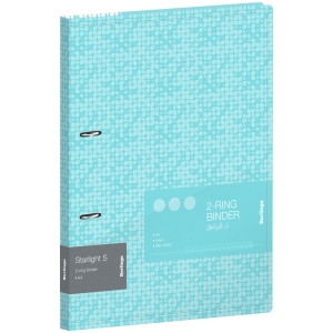 Папка на 2 кольцах Berlingo "Starlight S", 24мм, 600мкм, зеленая, D-кольца, с внутр. карманом, с рисунком