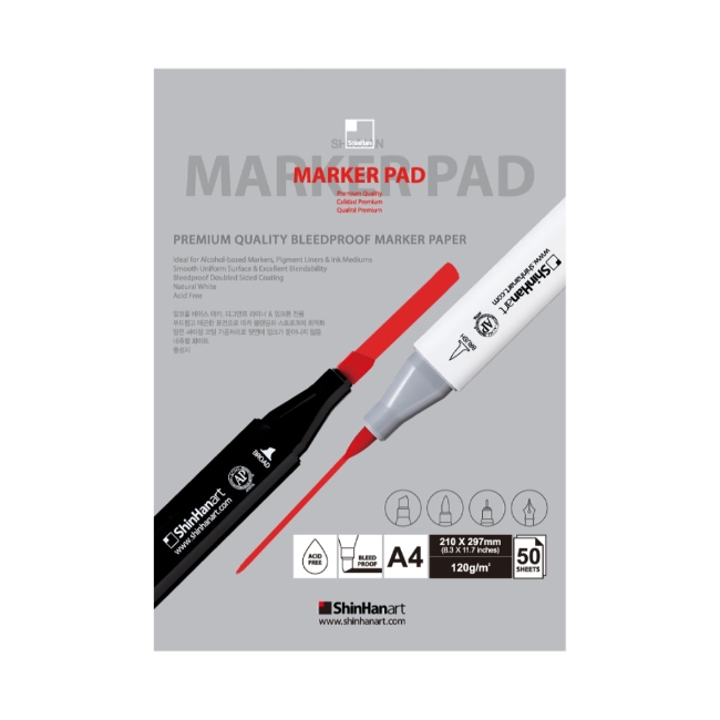 Альбом для маркеров Shinhan TOUCH Marker 120г/м2 50 листов склейка по короткой стороне