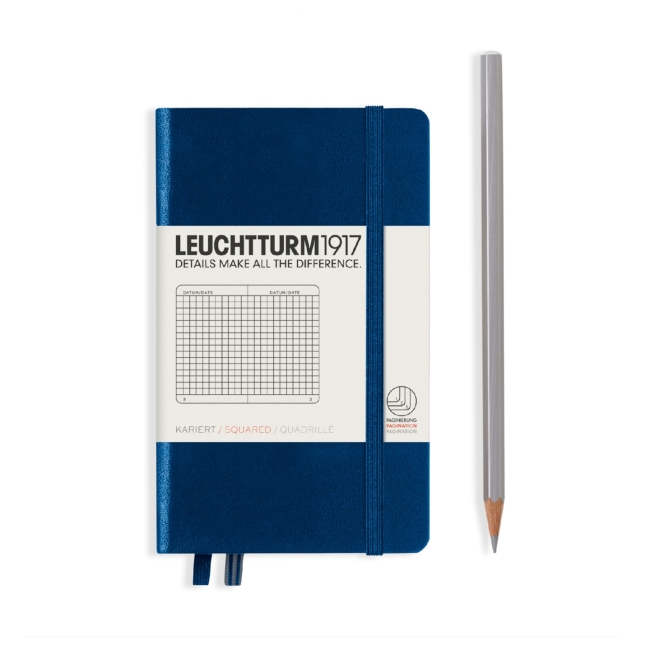 Блокнот Leuchtturm1917 Classic A6 (9x15см.) 80г/м2 - 187 стр. в клетку, твердая обложка, цвет: Синий Неви