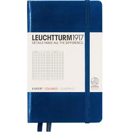 Блокнот Leuchtturm1917 Classic A6 (9x15см.) 80г/м2 - 187 стр. в клетку, твердая обложка, цвет: Синий Неви
