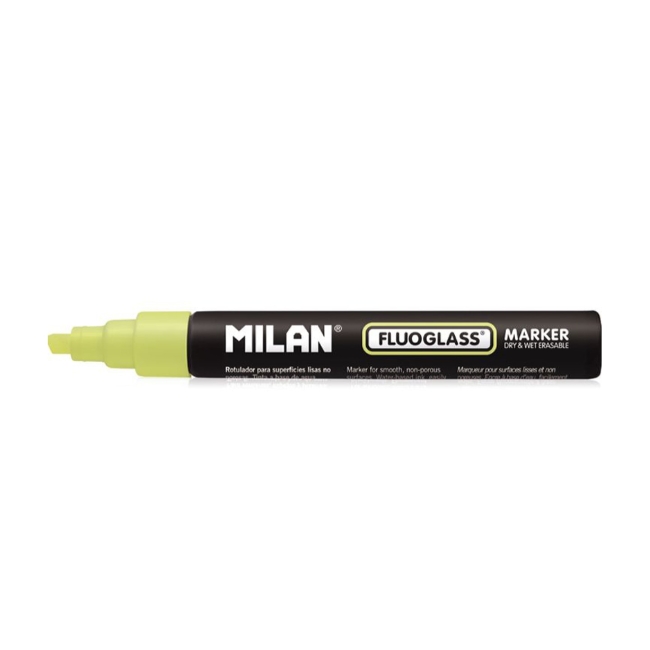 Маркер меловой Milan Fluoglass скошенный 2-4мм Желтый