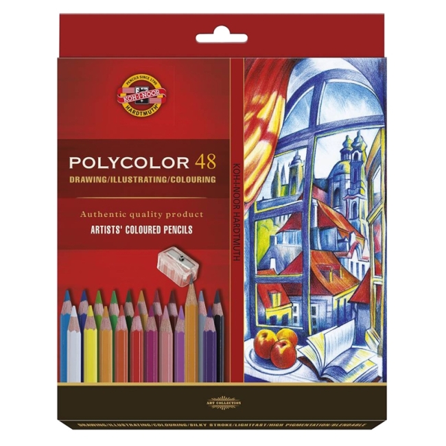 Набор карандашей художественных цветных Polycolor "KOH-I-NOOR" 3836, картон.упак. с подвесом, 48 цветов
