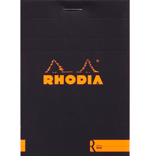 Блокнот Rhodia Basics 80г/кв.м 11х17см микроперфорация клетка 80л мягкая обложка черный