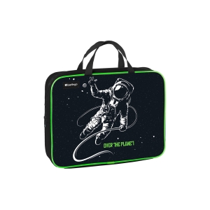 Папка текстильная с ручками 1 отделение, А4 Berlingo "Over the planet", 350*265*80мм, текстиль, на молнии