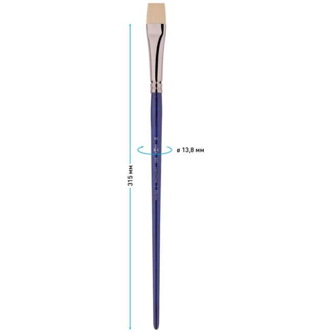 Кисть художественная синтетика упругая Гамма "Манеж", плоская №10, длинная ручка