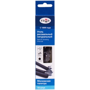 Уголь натуральный Гамма "Московская палитра", ивовый, круглый, ? 4-6мм, 10шт., картон. упак., европодвес Уголь натуральный Гамма "Московская палитра", ивовый, круглый, ? 4-6мм, 10шт., картон. упак., европодвес