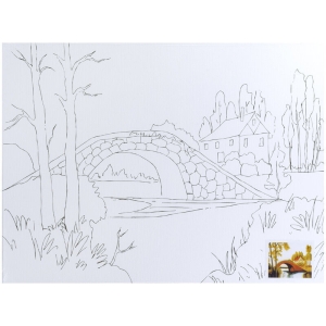 Холст на картоне с контуром Сонет "Мост", 30*40см