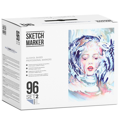 Набор спиртовых маркеров Скетчмаркер / Sketchmarker 96 цветов в пластиковом кейсе (Вариант 2) купить в фирменном художественном магазине ArtCraft.Space с доставкой по РФ и СНГ