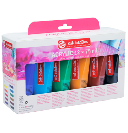 Акриловые краски Art Creation Royal Talens набор 12 цветов в тубах 75 мл купить в магазине красок для художников ArtCraft.Space