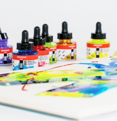 Набор акриловых чернил Amsterdam Acrylic Ink Lettering Set 6 цветов для леттеринга купить в художественном магазине ArtCraft.Space с доставкой по РФ и СНГ