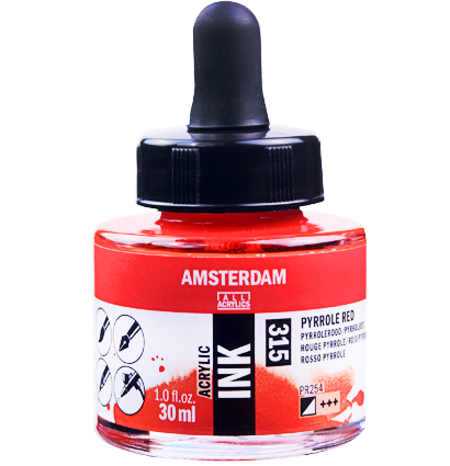 Набор акриловых чернил Amsterdam Acrylic Ink Lettering Set 6 цветов для леттеринга купить в художественном магазине ArtCraft.Space с доставкой по РФ и СНГ