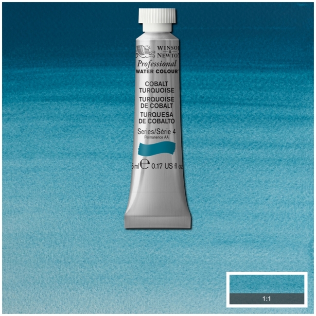Акварель художественная, 5 мл, бирюзовый кобальт