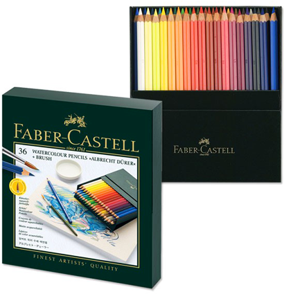 Акварельные карандаши купить Faber Castell Albrecht Durer профессиональные цветные в наборе 36 цветов с кистью в магазине  товаров для скетчинга и рисования ArtCraft.Space - Альбрехт Дюрер