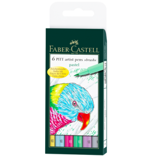 Набор капиллярных ручек Faber-Castell "Pitt Artist Pen Brush Pastel" ассорти,6шт., пласт. уп.