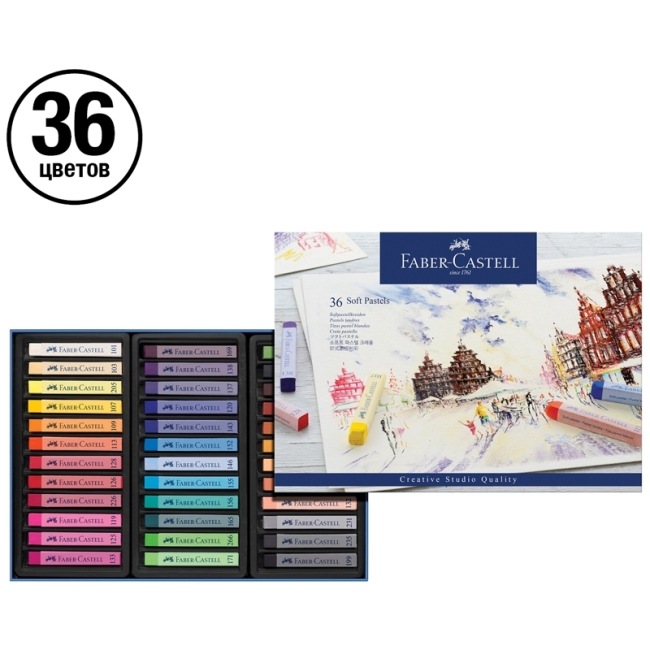 Пастель Faber-Castell "Soft pastels", 36 цв., картон. упак. Пастель Faber-Castell "Soft pastels", 36 цв., картон. упак.