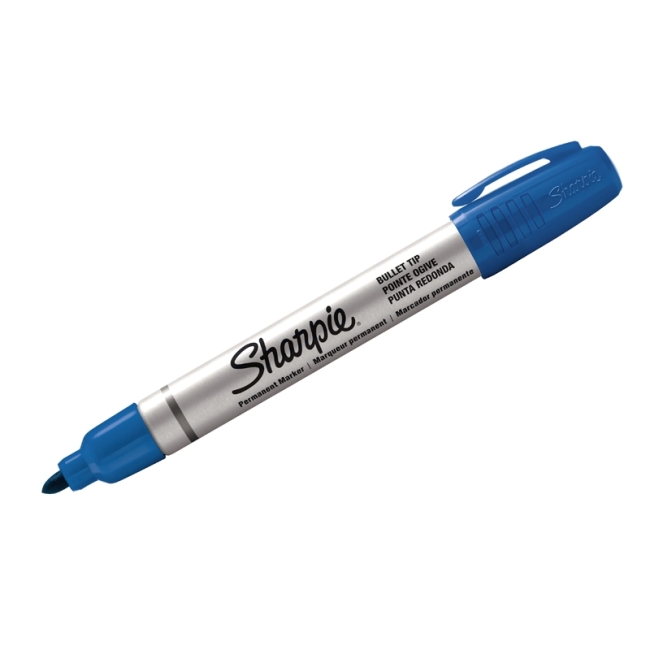 Маркер перманентный Sharpie "Metal Barrel", синий, метал. корп., пулевидный, 2мм