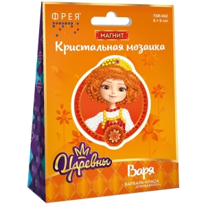 Аппликация-магнит из алмазной мозаики Фрея "Царевны. Варя", 8*9см