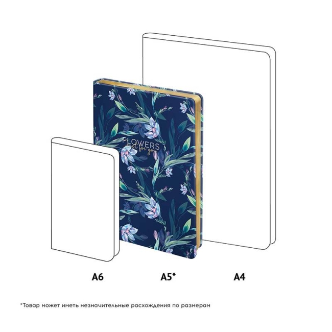 Ежедневник недатир. A5, 136л., кожзам, Greenwich Line "Romance. Blue flowers", тон. блок, зол. cрез Ежедневник недатир. A5, 136л., кожзам, Greenwich Line "Romance. Blue flowers", тон. блок, зол. cрез