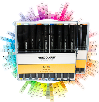 Набор маркеров для рисования Finecolour Brush Mini 60 цветов в кейсе купить в магазине маркеров ArtCraft.Space с доставкой по всему миру