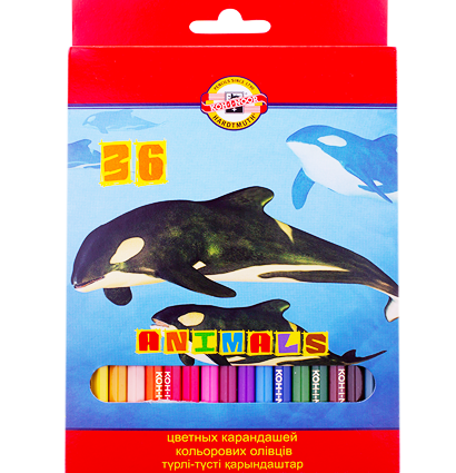 Карандаши цветные Koh-I-Noor Животные набор 36 цветов купить в художественном магазине ArtCraft.Space
